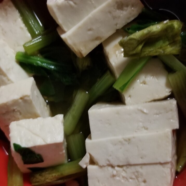 小松菜と豆腐のめんつゆポン酢